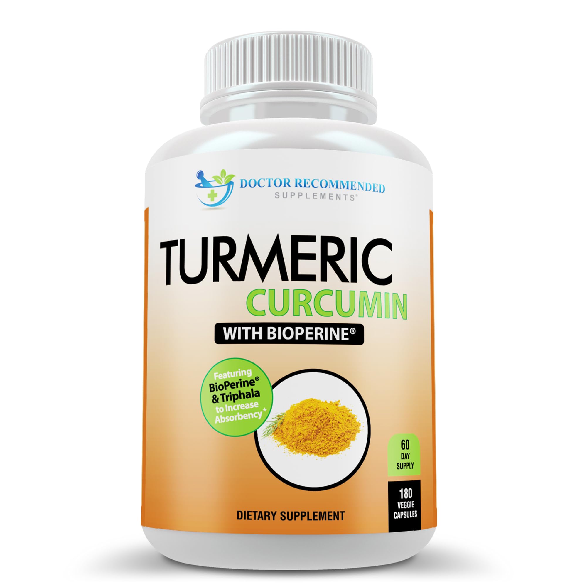 DOCTOR RECOMMENDED SUPPLEMENTS front label showing product benefits