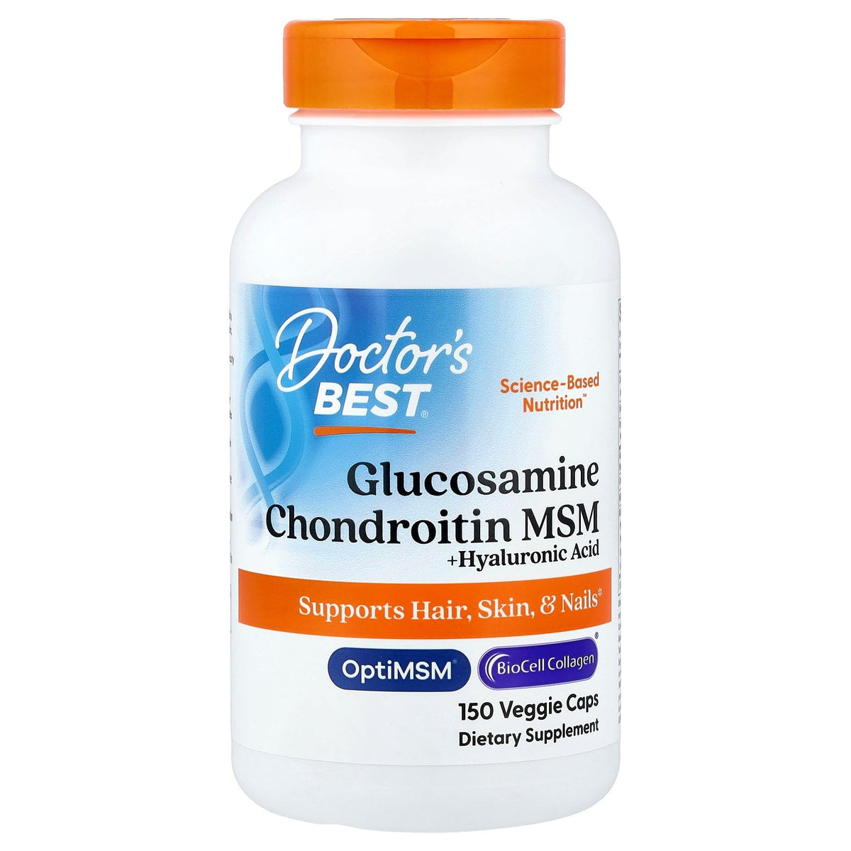 Doctor's BEST bottle front showing label and benefits for joint support