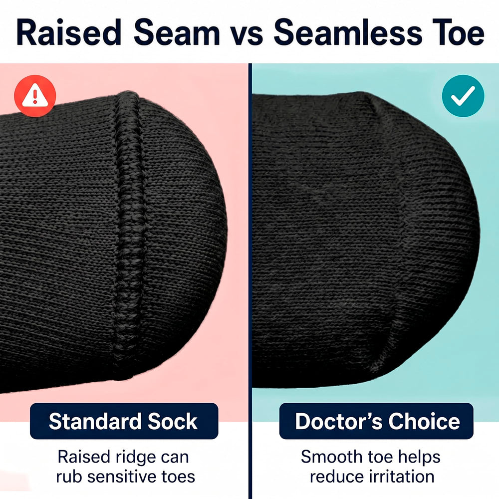 Doctor's Choice flat lay four pairs illustrating cushioned crew design