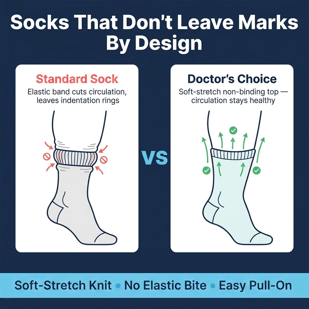 Doctor's Choice non-binding top close-up preventing pressure marks