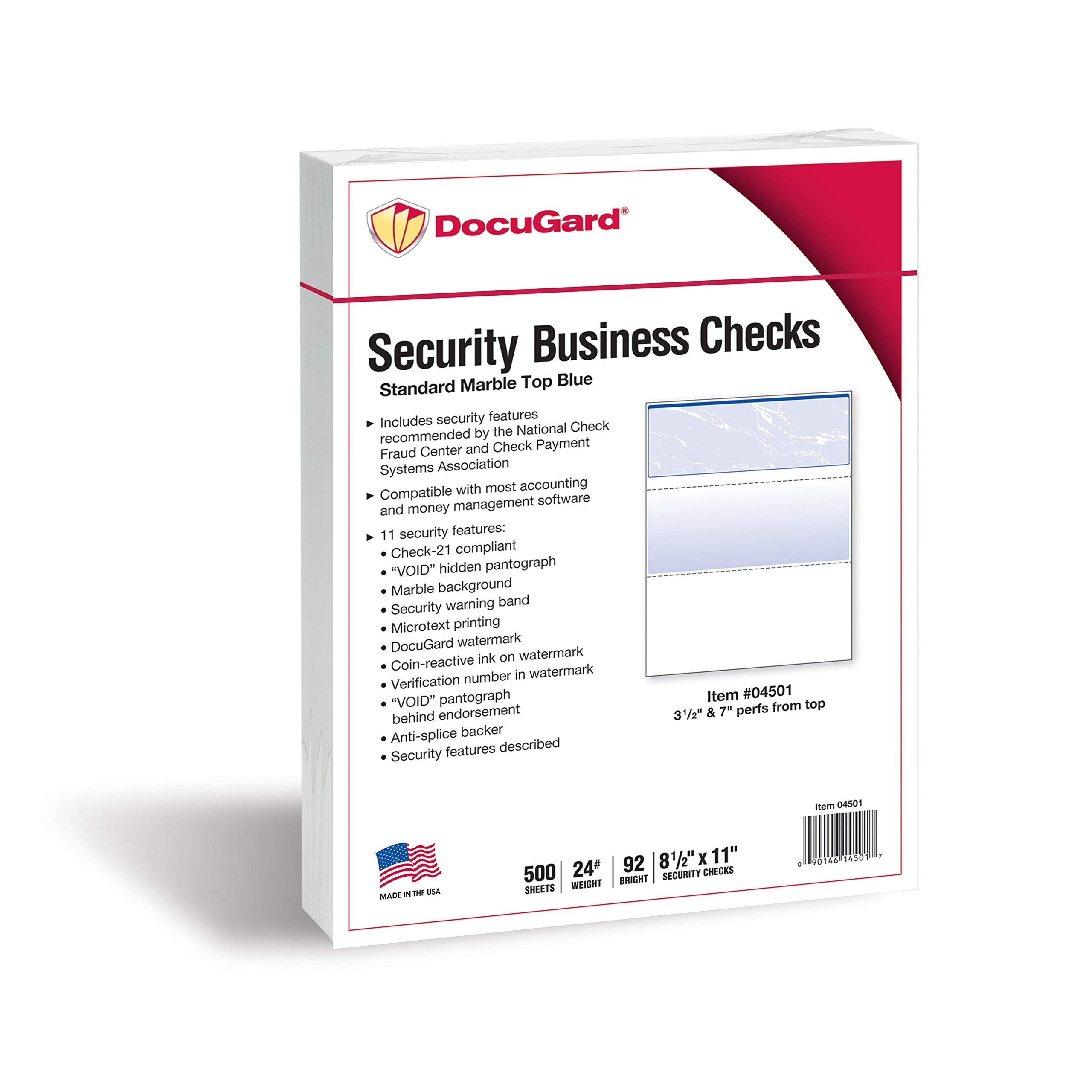 DocuGard watermark detail visible on paper for easy authentication