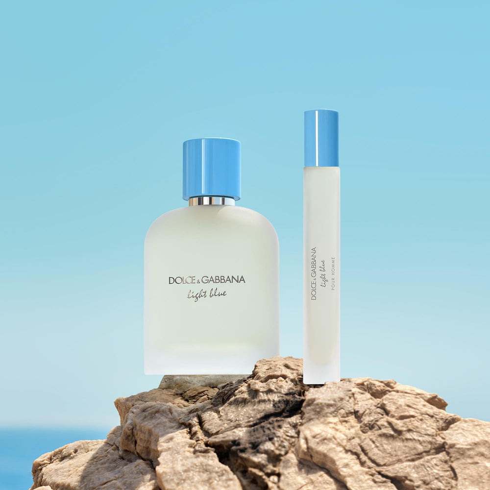Dolce&Gabbana Light Blue lifestyle on a beach illustrating Mediterranean inspiration