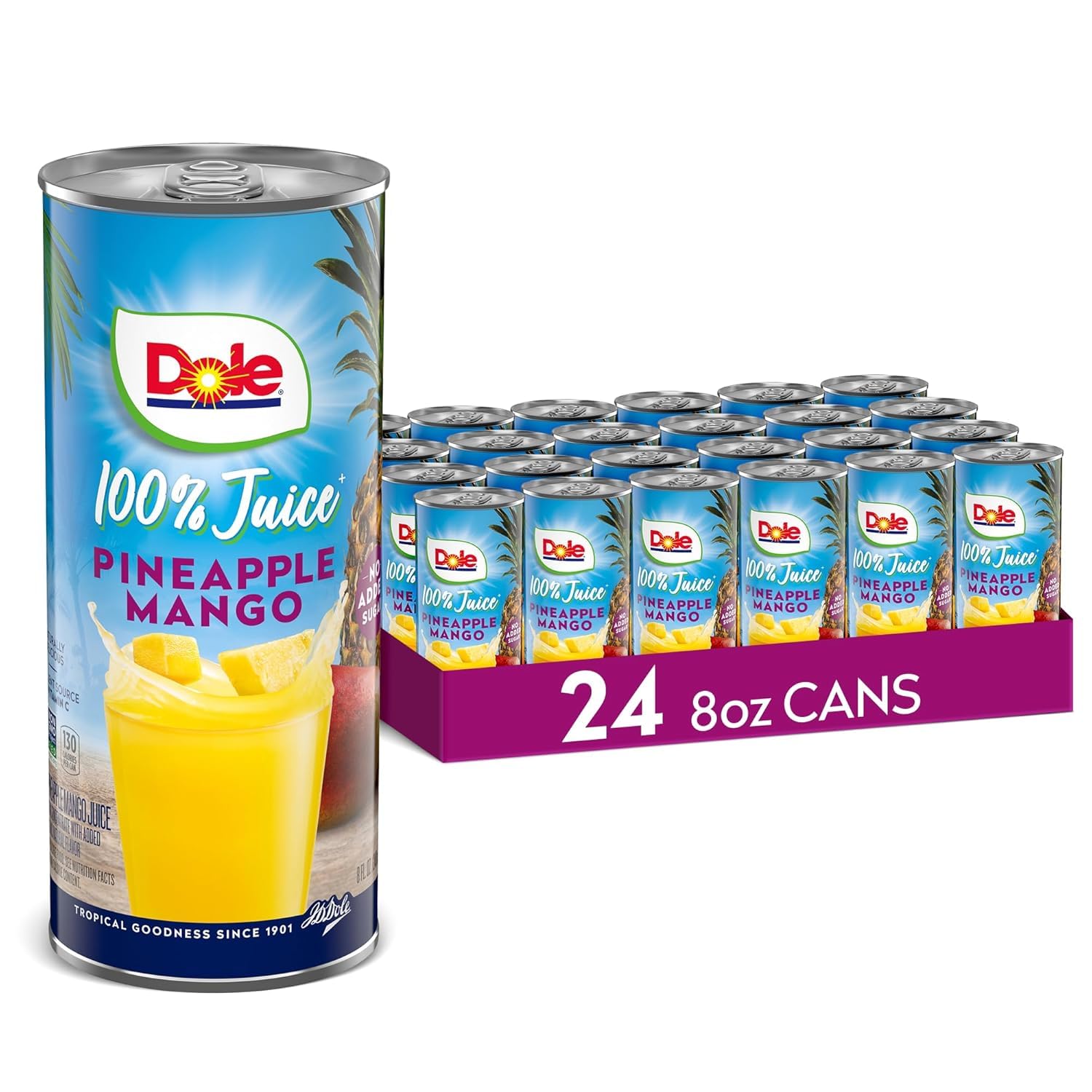 Dole front pack 24 count showing multiple cans and pantry-ready convenience