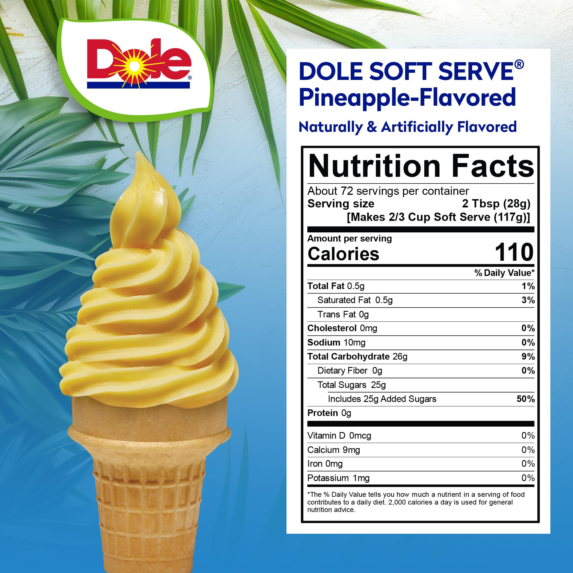 Dole prepared soft serve texture close-up highlighting creamy dairy-free consistency