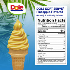 Dole prepared soft serve texture close-up highlighting creamy dairy-free consistency