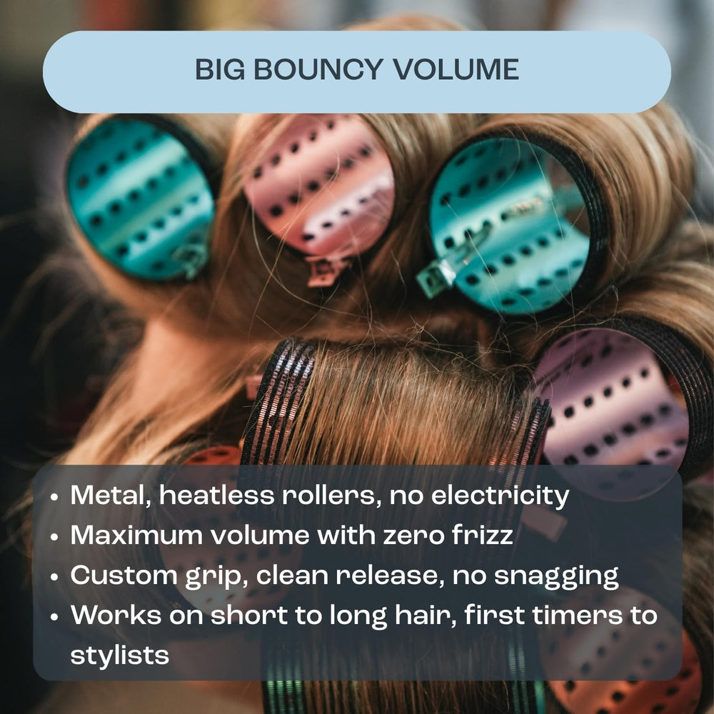 Dom Dom medium roller wrapped in hair demonstrating targeted lift