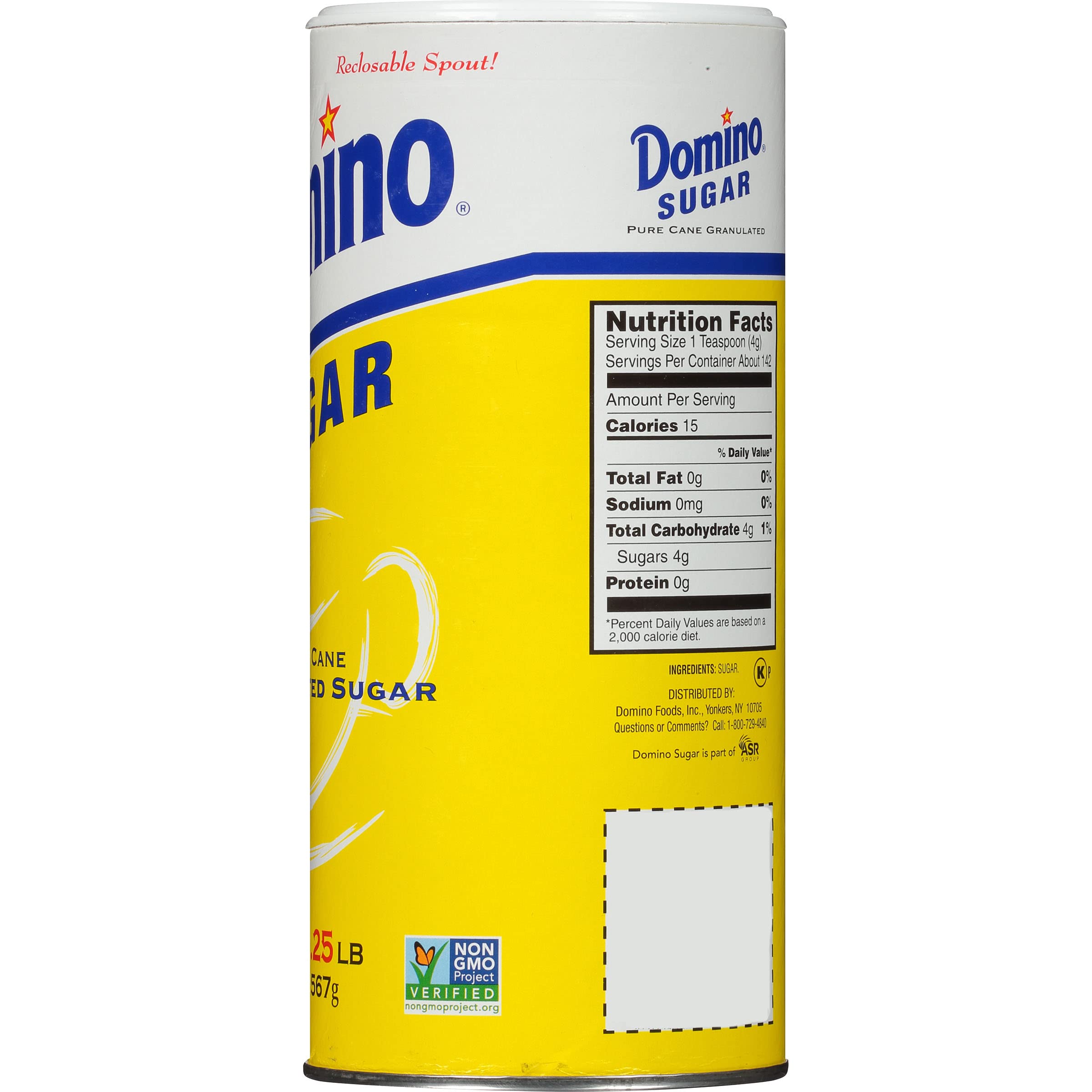 Domino canister top seal detail preserving freshness and preventing spills