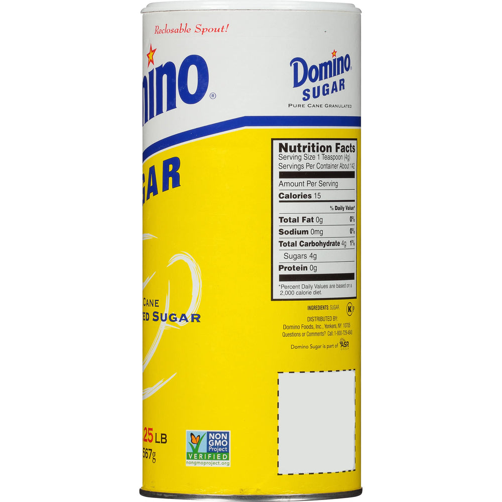 Domino canister top seal detail preserving freshness and preventing spills