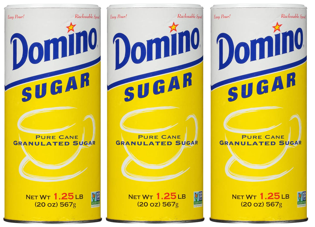 Domino front canister pack showing label and clear storage benefit