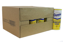 Domino front canister of sugar showing packaging and easy access benefit
