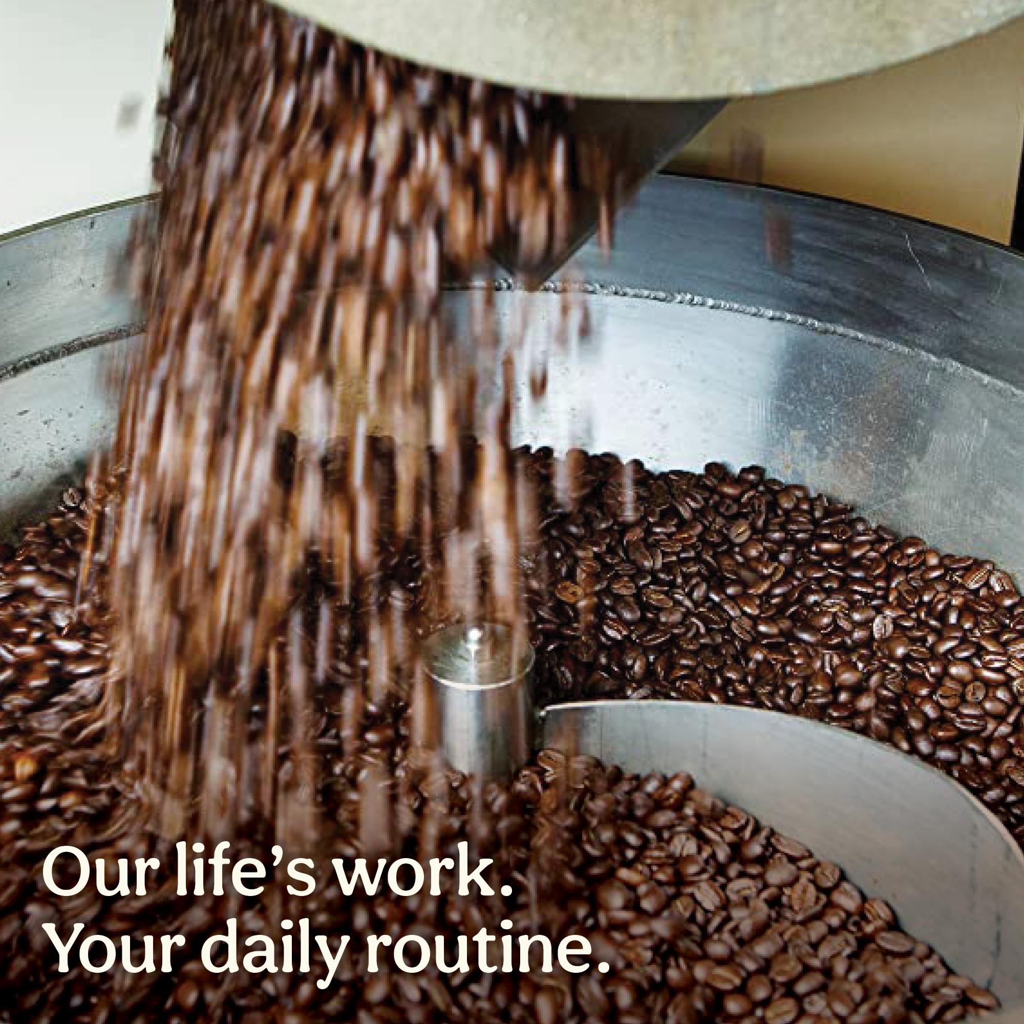 Don Francisco's product label close-up showing blend details and quality promise