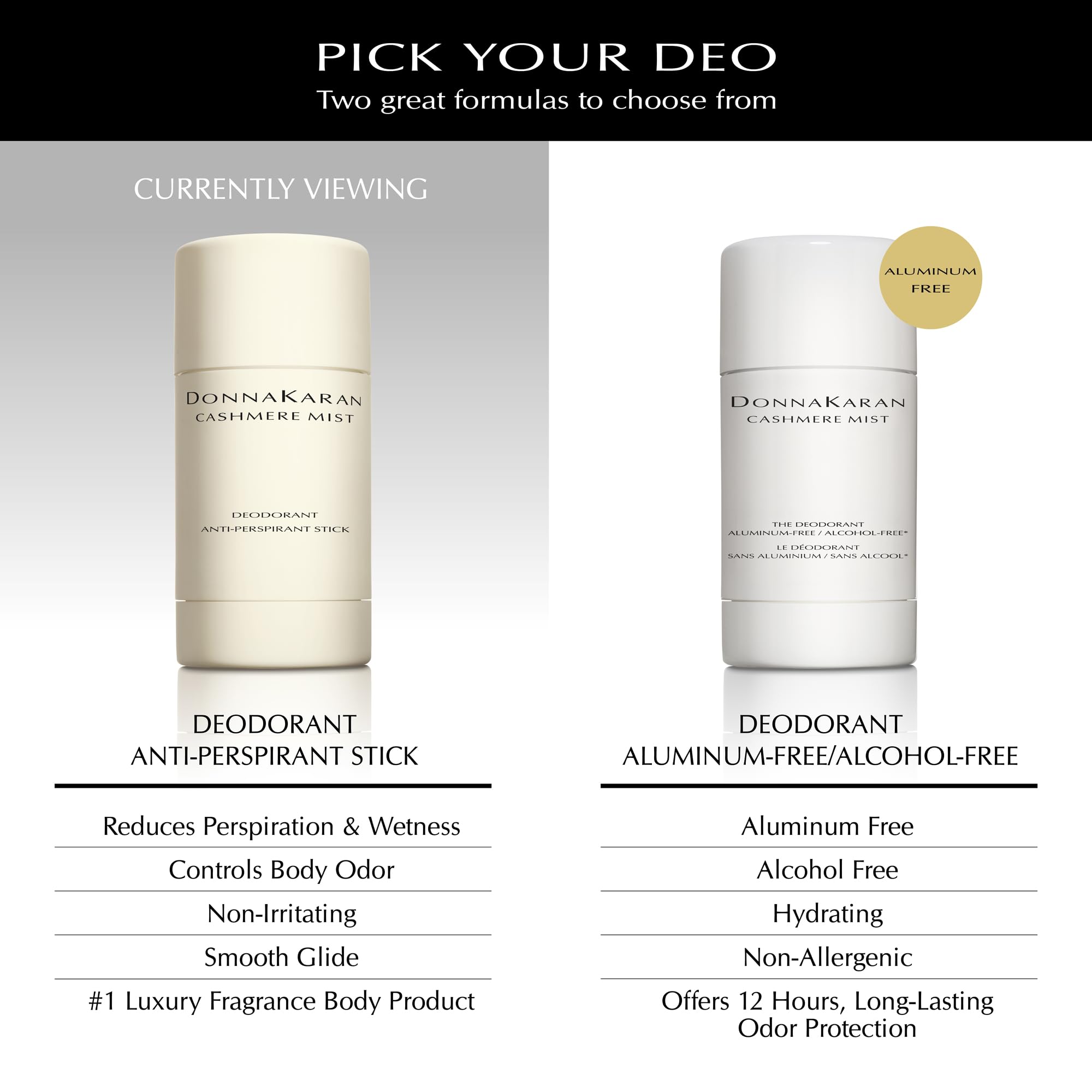 Donna Karan Cashmere Mist stick opened with visible product ready to apply