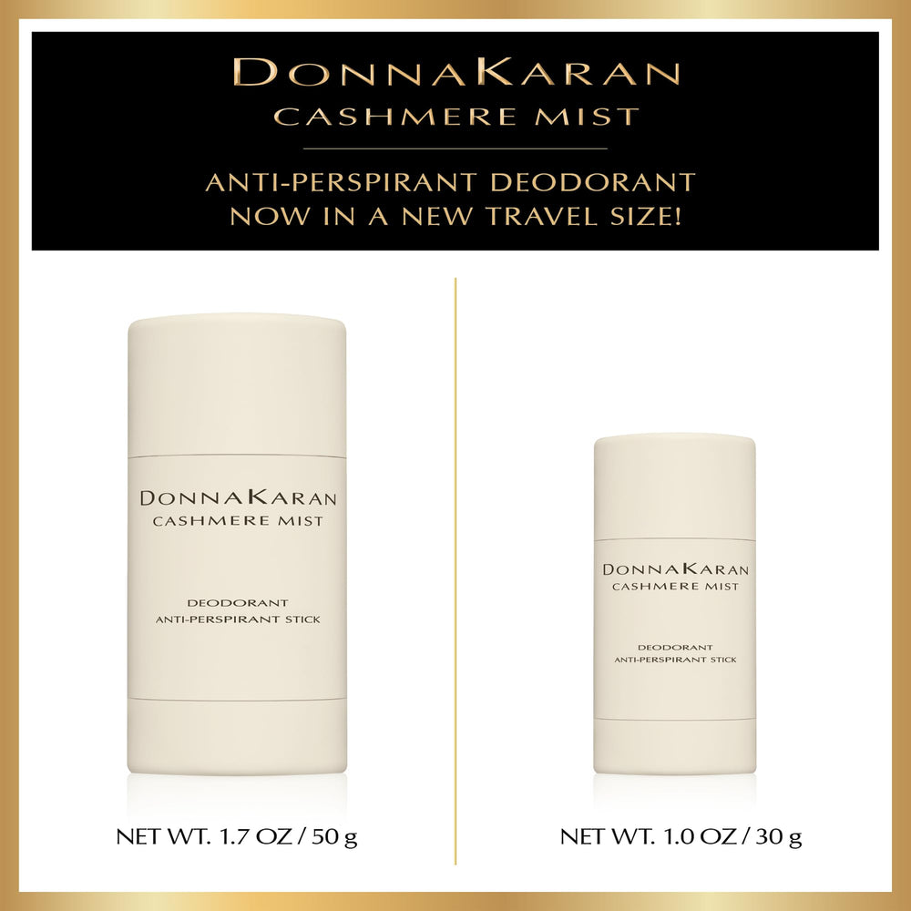 Donna Karan Cashmere Mist stick packed in a travel bag for on-the-go freshness