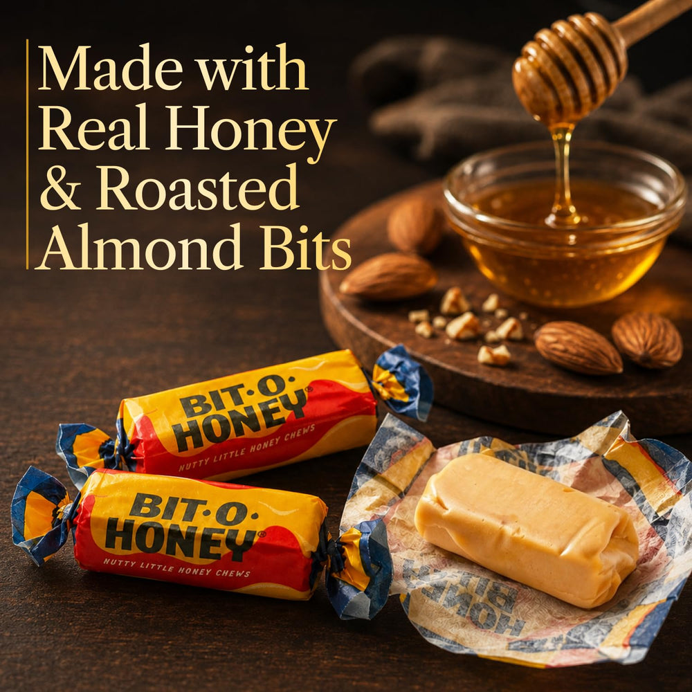 Donty-Tonty clear bag filled with golden taffy for quick selection