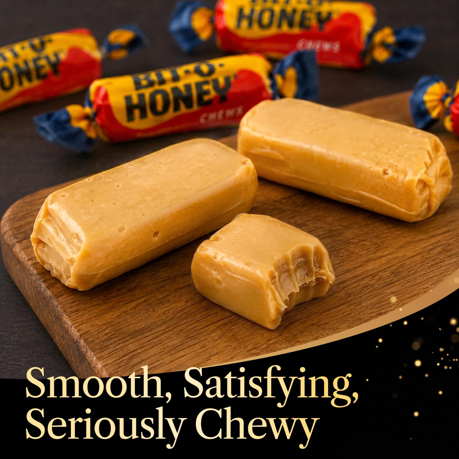 Donty-Tonty single unwrapped taffy piece revealing soft chew