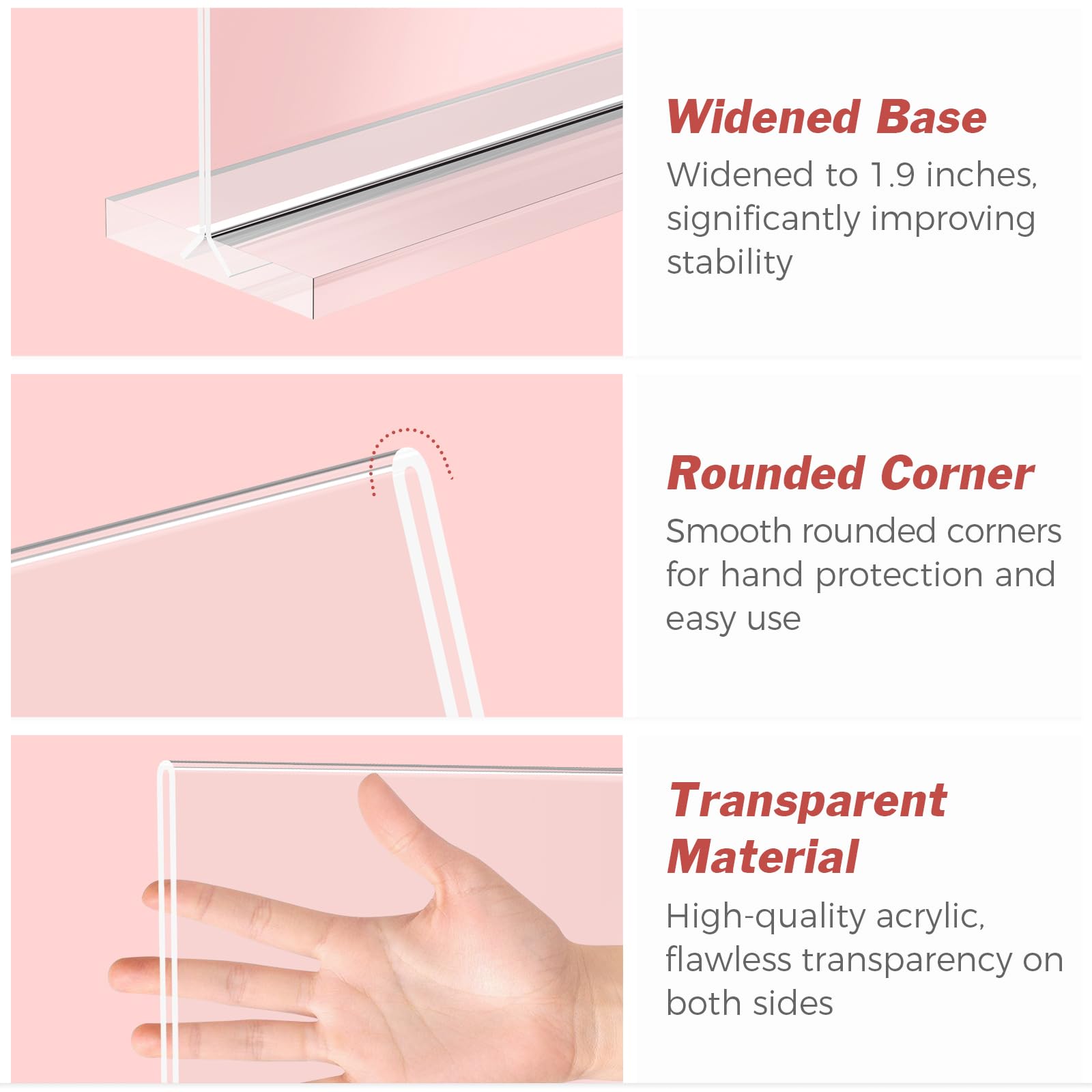 Dooiclear double-sided display revealing two pages visible back-to-back for promotions
