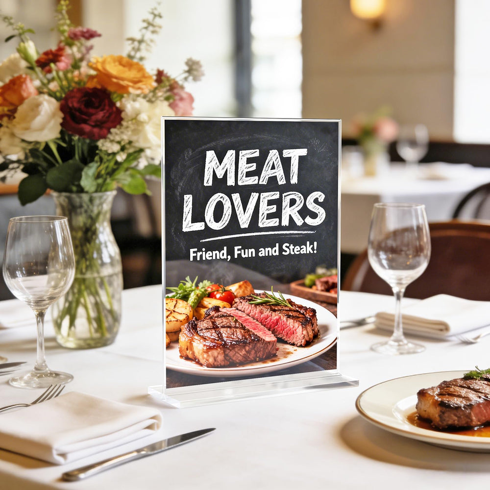 Dooiclear on a restaurant table presenting menu for easy customer reading