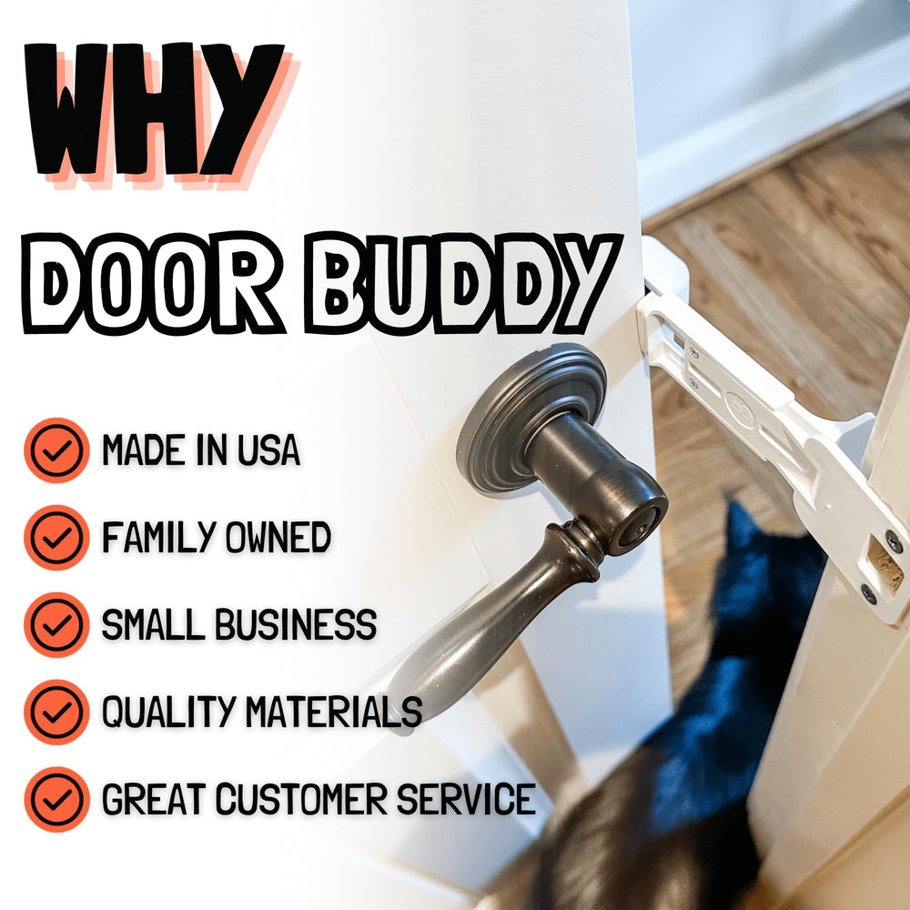 Door Buddy metal finish close-up showing durable construction and long-lasting strength
