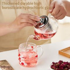 DOPUDO closeup of stainless steel infuser highlighting fine mesh for clean leaf separation and easy cleaning