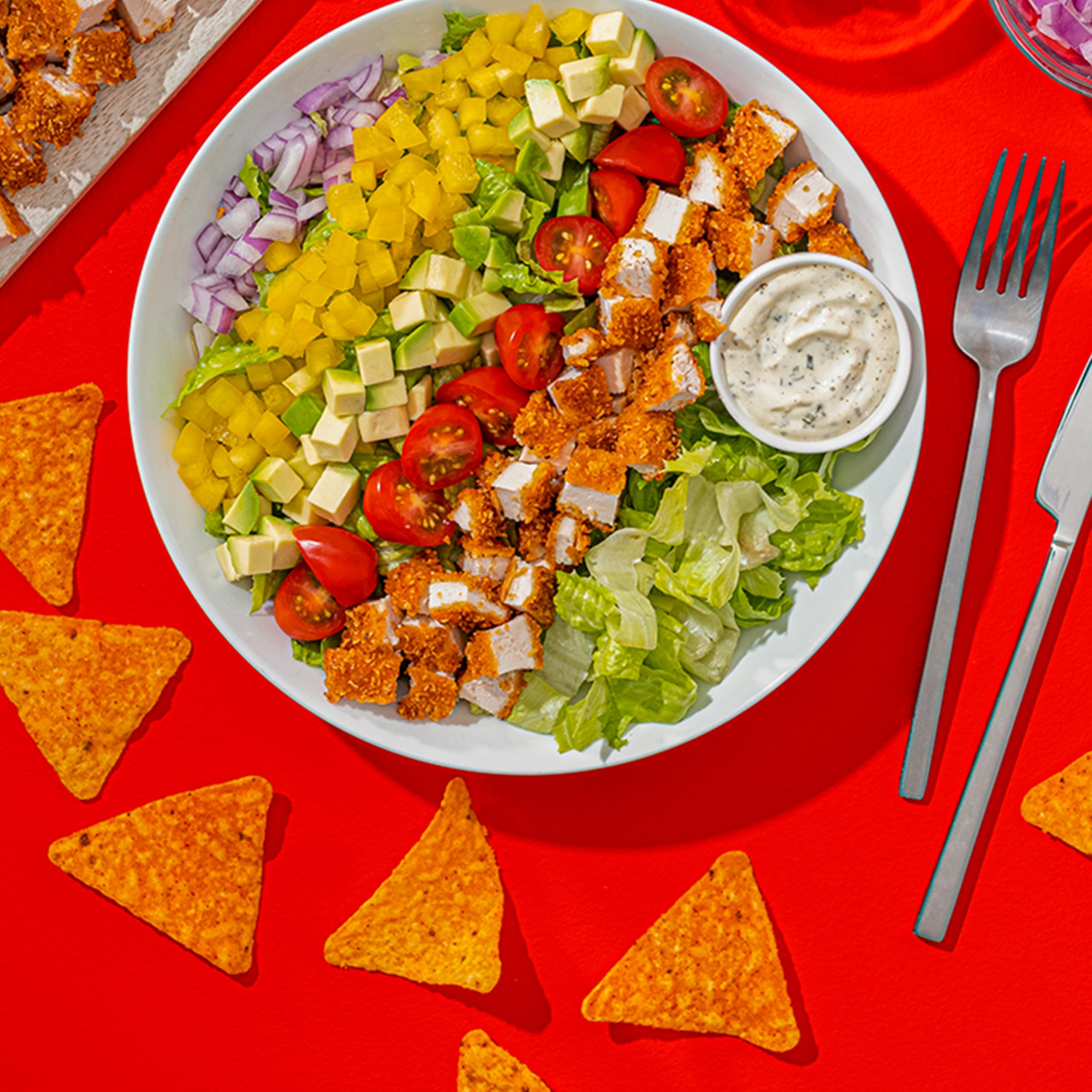 Spread of Doritos single-serve bags on table for easy distribution