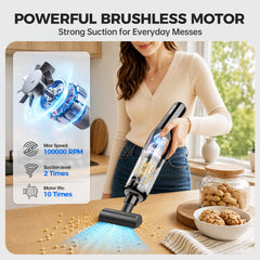 dormzie accessories laid out including brush nozzle and hose for versatile cleaning