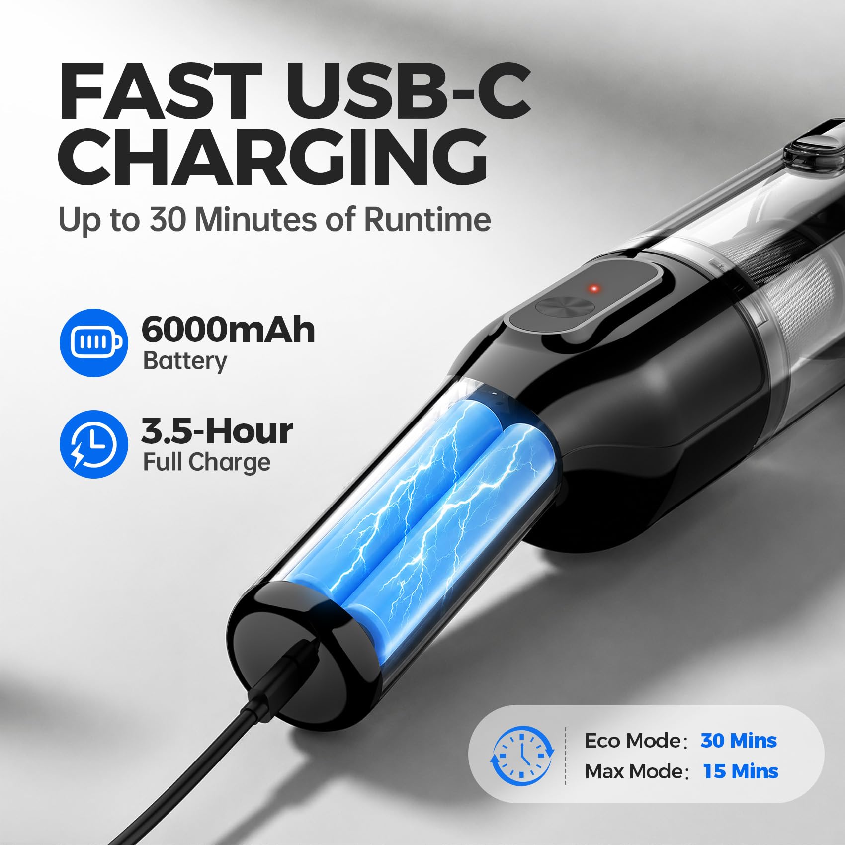 dormzie plugged into Type-C charger demonstrating fast, convenient recharging