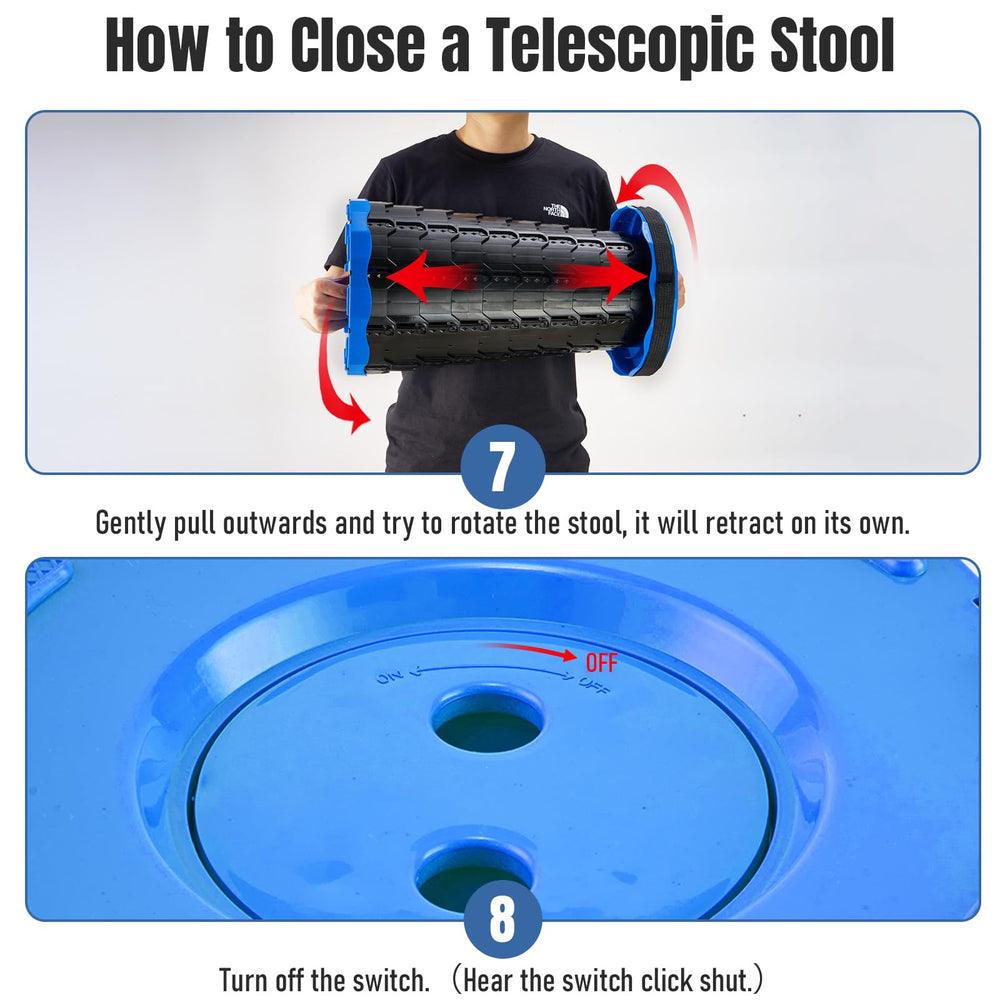 Doseno stool underside showing non-slip base and improved stability benefit