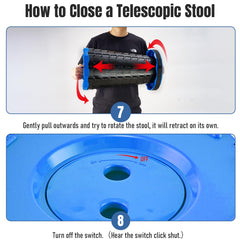 Doseno stool underside showing non-slip base and improved stability benefit