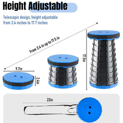 Doseno stool folded flat demonstrating slim 2.4-inch packable benefit