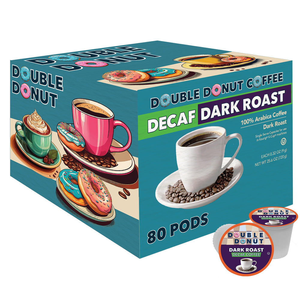 Double Donut front packaging showing 80-count pods and bold branding for convenience