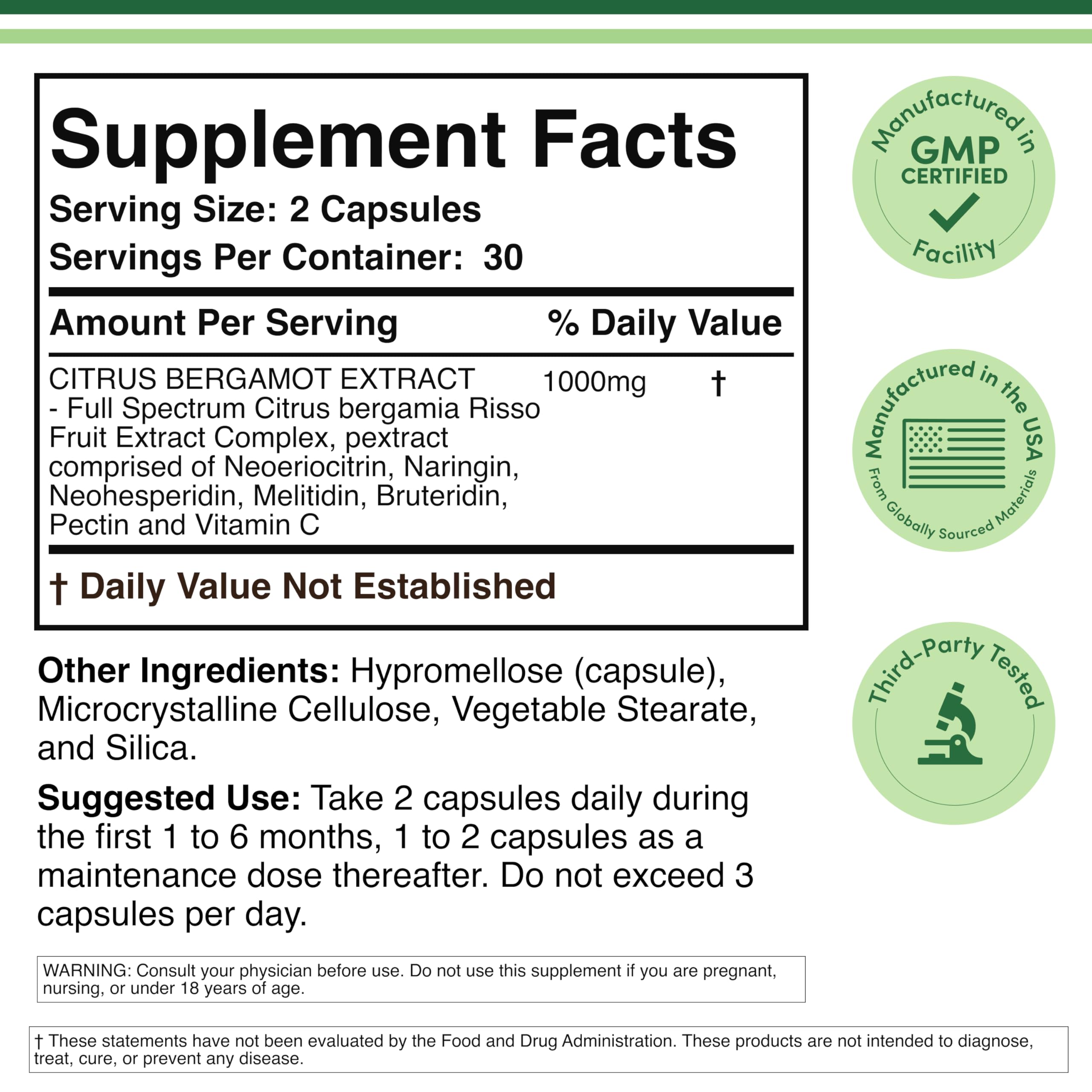Close-up of Double Wood bergamot capsules highlighting capsule texture and easy swallowing