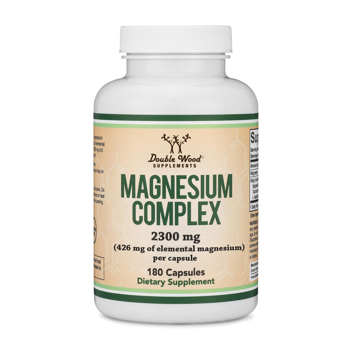 Double Wood MAG-8 front packaging showing full-spectrum magnesium benefits