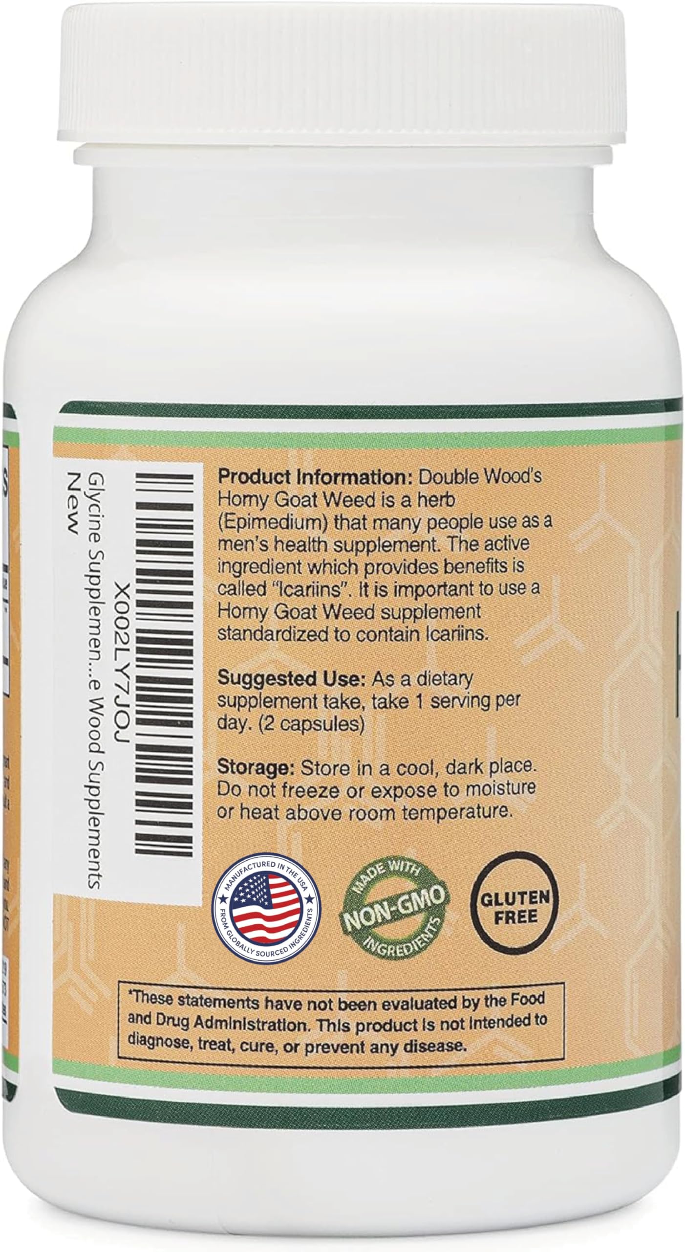Close-up of Horny Goat Weed extract powder texture by Double Wood highlighting concentrated quality