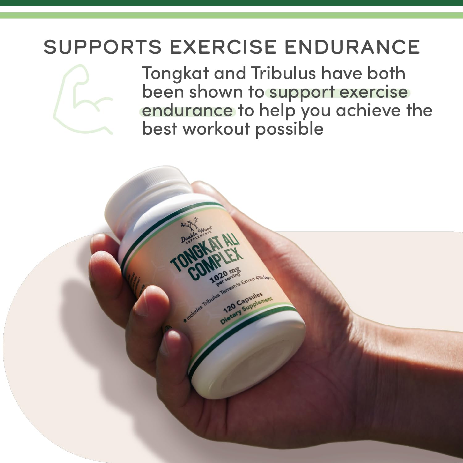 Double Wood Supplements powdered extract texture highlighting concentrated formulation