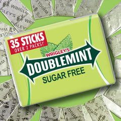 Person chewing Doublemint gum demonstrating fresh breath benefit