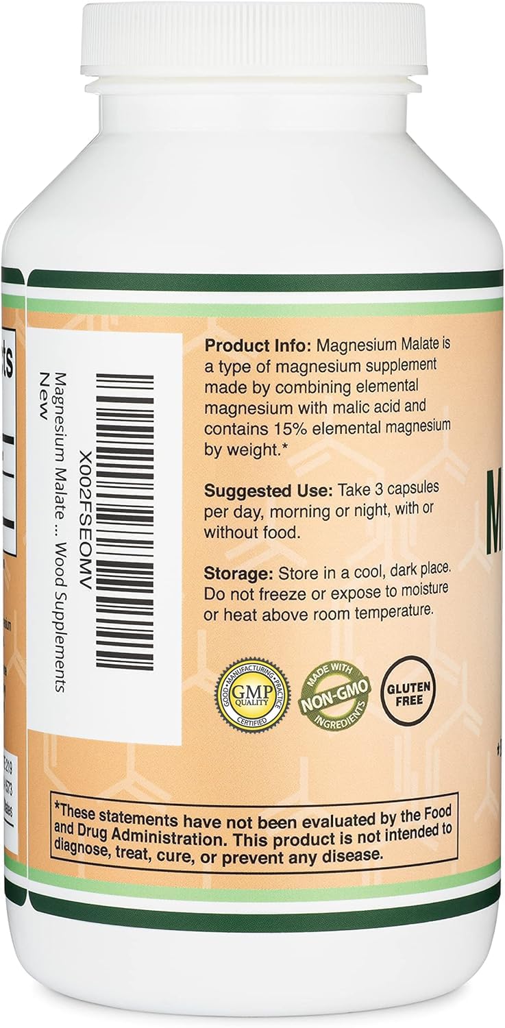 Label detail on Double Wood bottle showing supplement facts and dosage information clearly