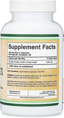 Double Wood label detail highlighting 45% cholic acid standardization benefit