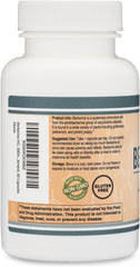 Double Wood Supplements label nutrition facts highlighting purity and testing