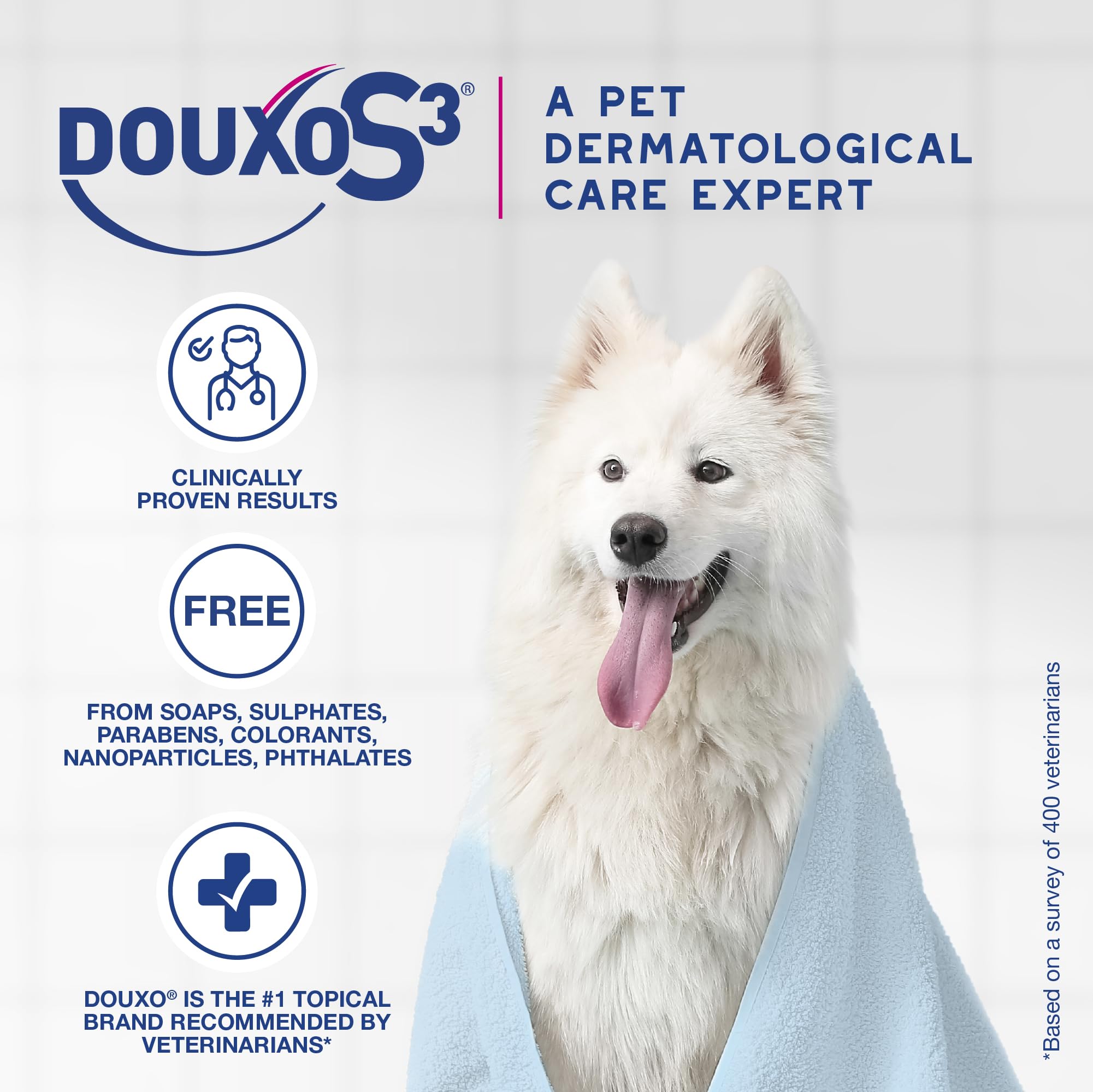 Douxo applied to a calm cat illustrating safe, gentle skin support
