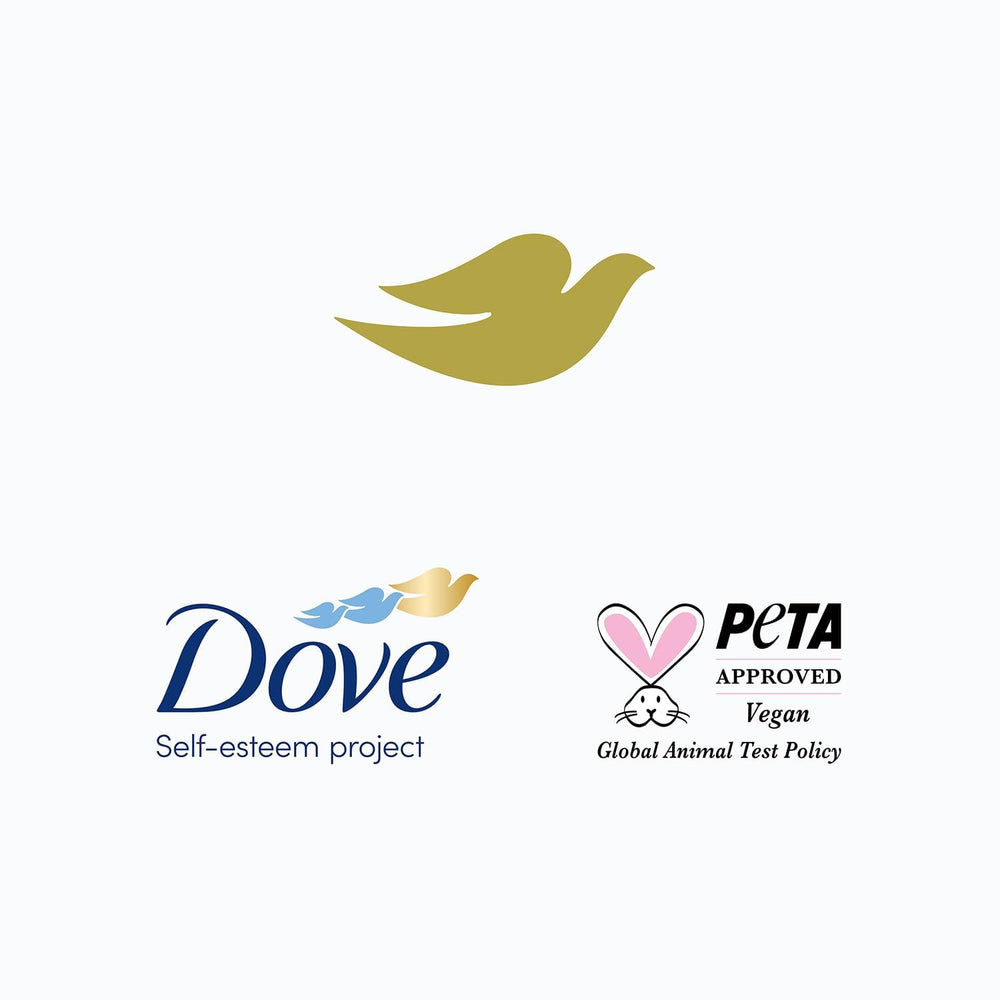 Dove bottles in hand for scale to show full 18 oz size and value