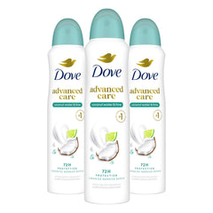 Dove front packaging showing coconut and lime scent and protective benefits