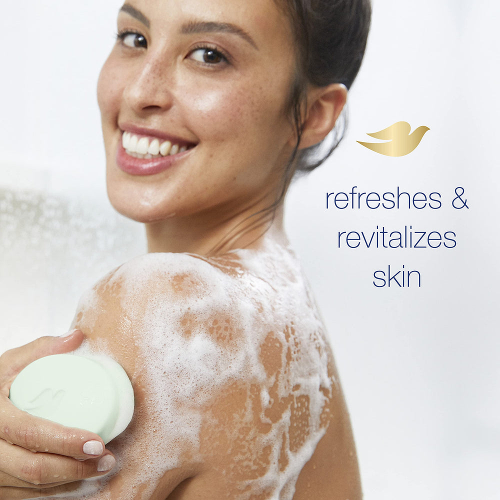 Rich lather from Dove bar on hand showing gentle cleansing and hydration
