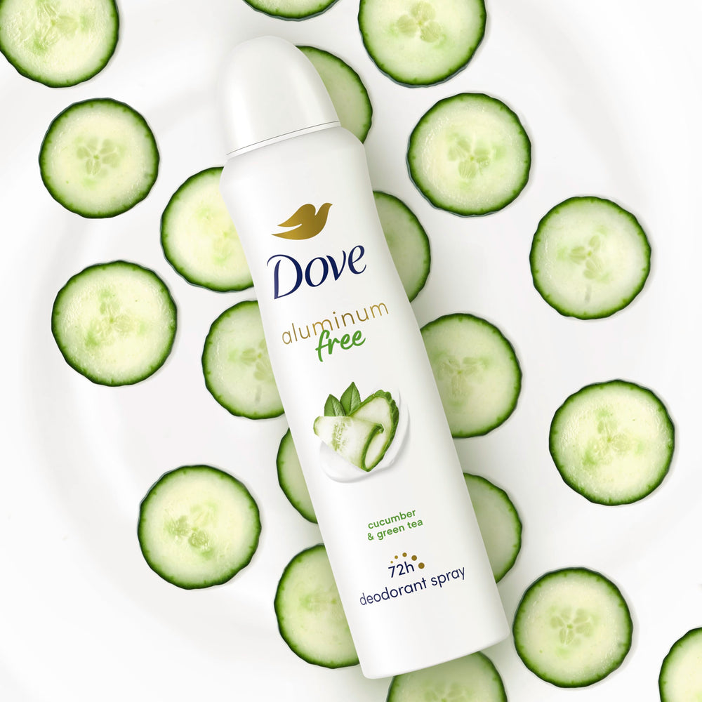 Dove can on bathroom counter showing fresh scent ready for morning routines