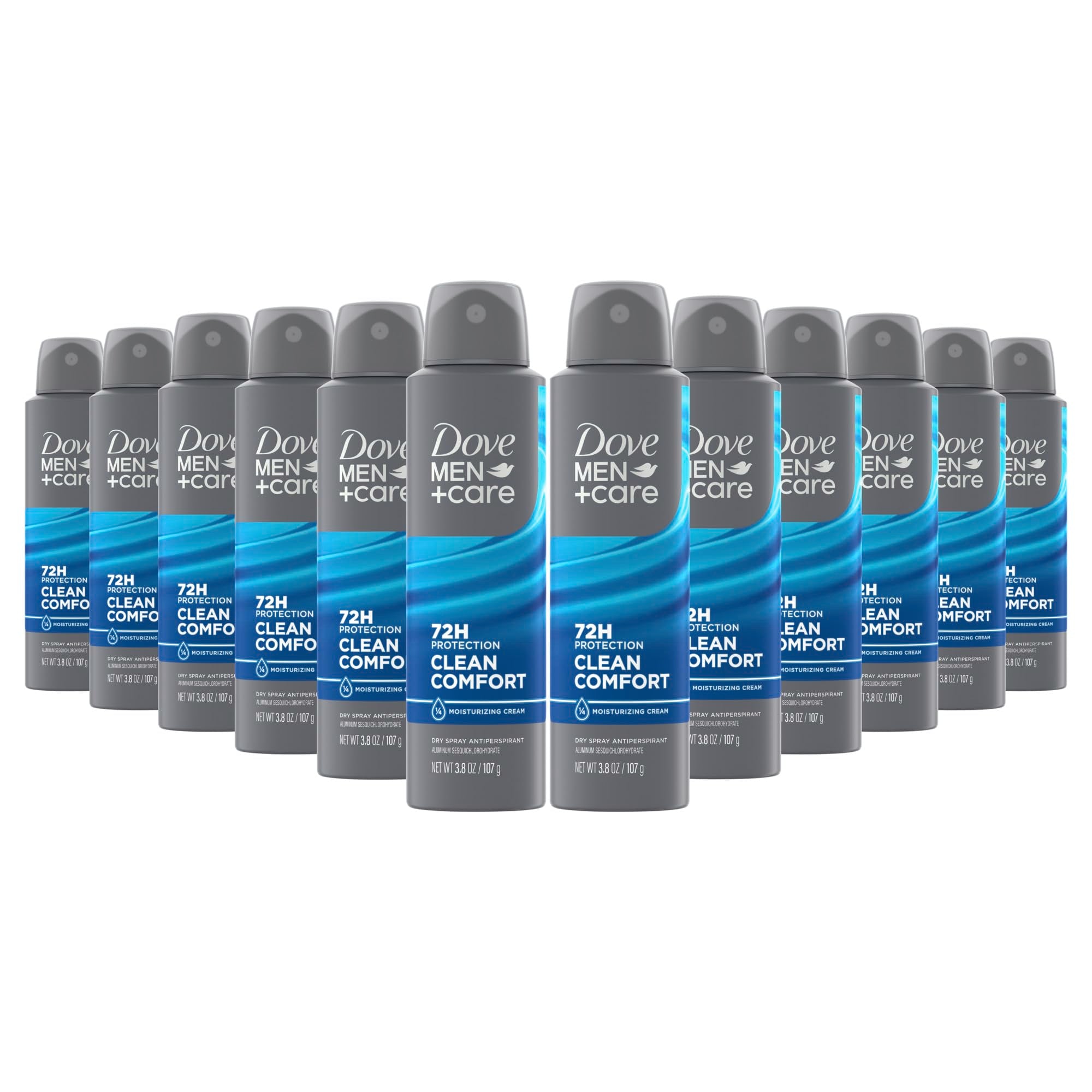 Dove Men+Care front can showing clean comfort label and scent benefit