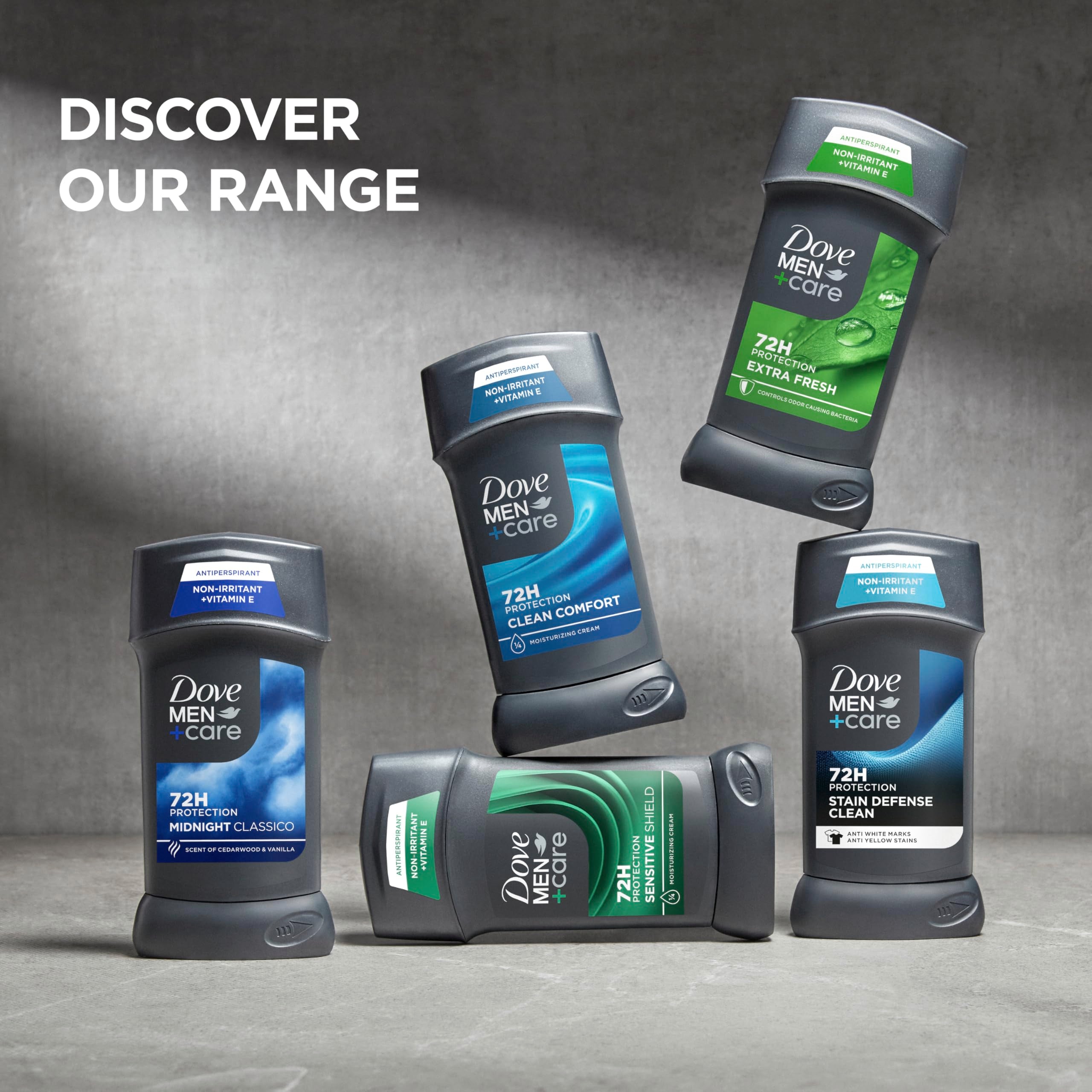 Lifestyle scene with Dove Men+Care four pack ready for daily routines