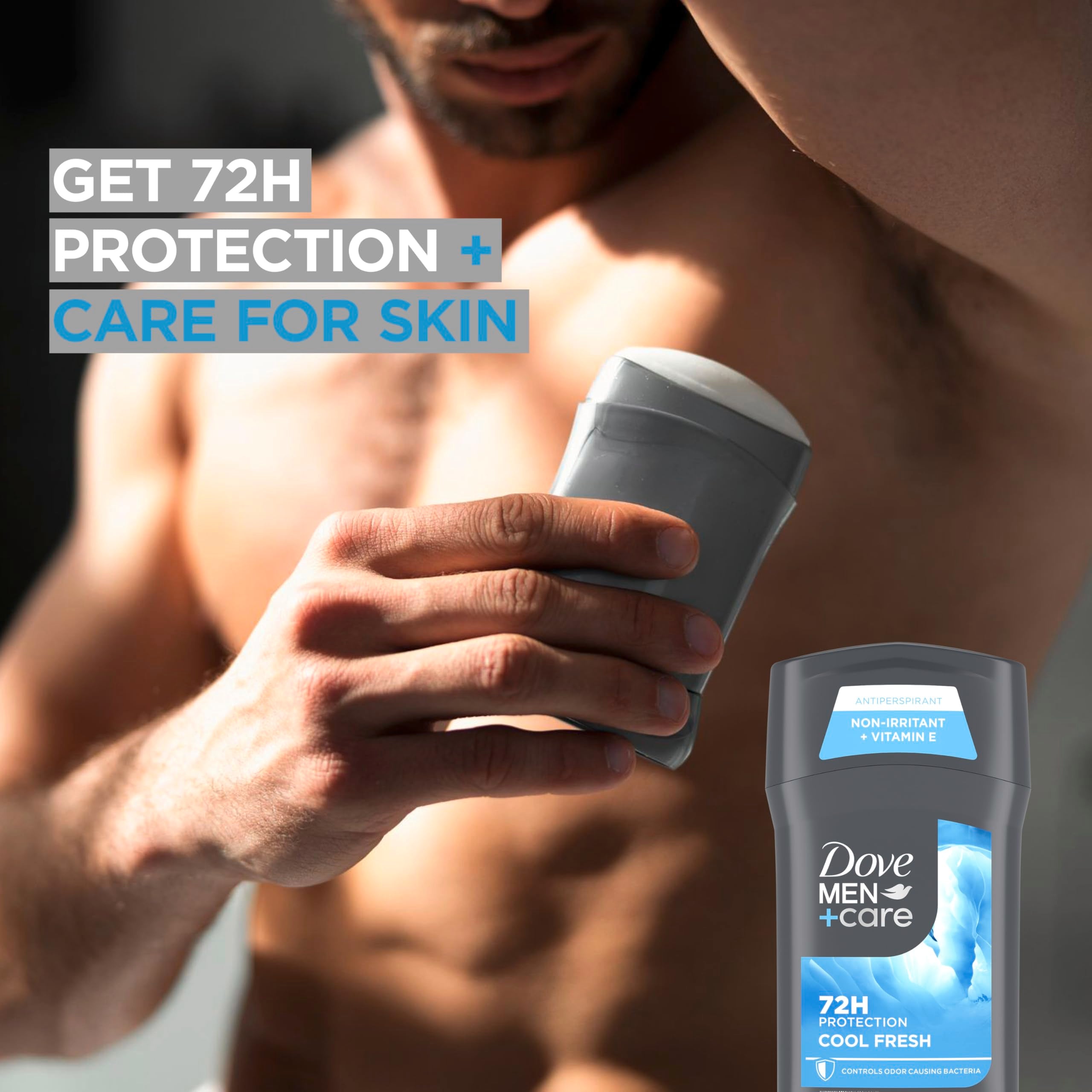 Dove Men+Care 2.7 oz stick beside ruler for clear size comparison