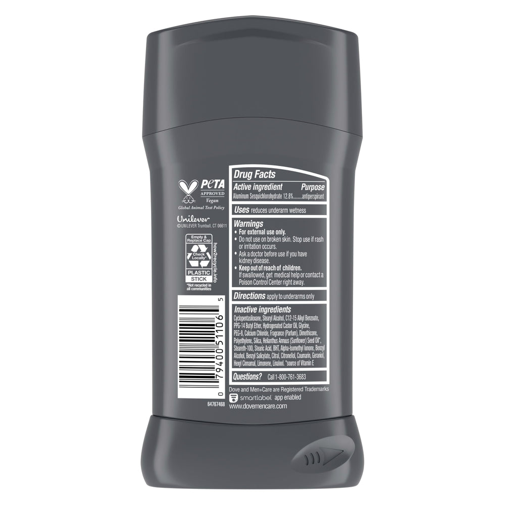 Dove Men+Care stick open close-up showing smooth application and comfort