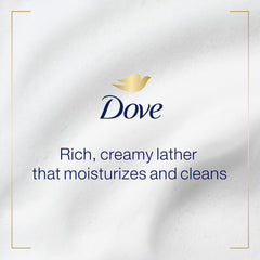 Dove pouring refill into dispenser demonstrating easy refill benefit