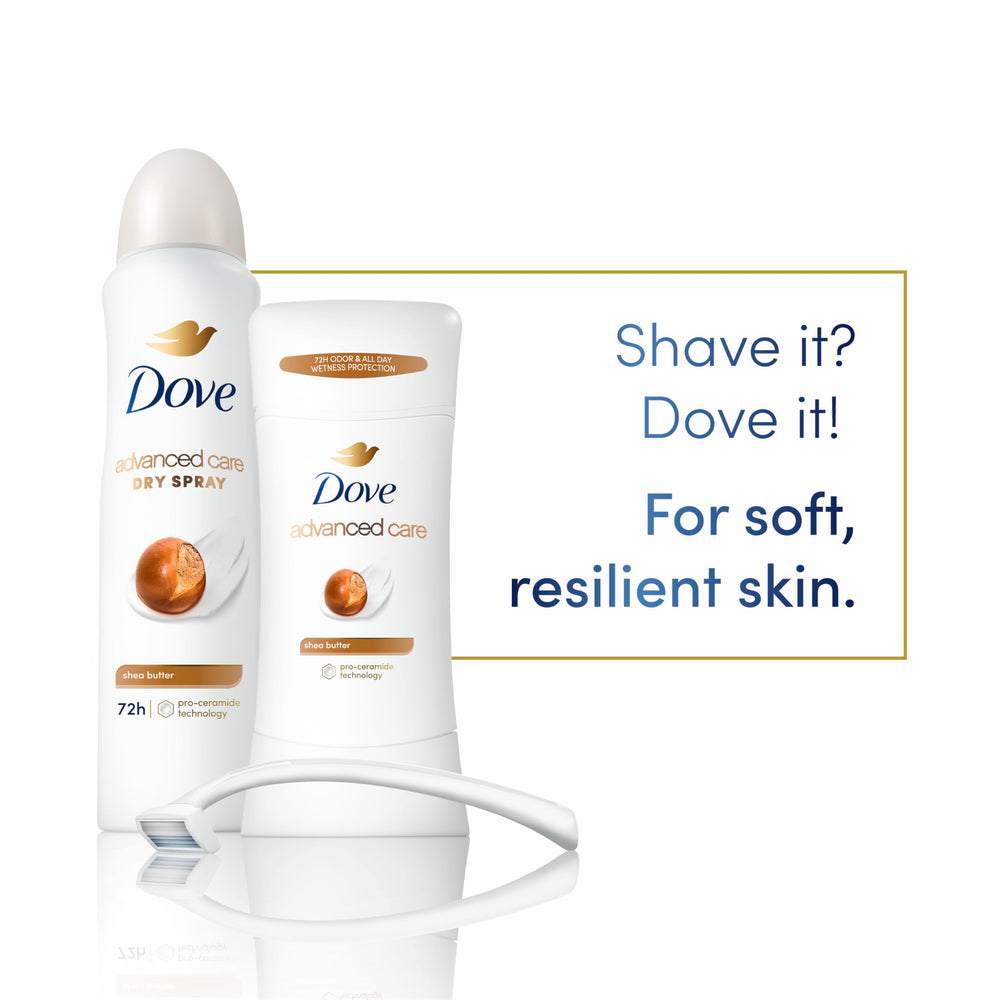 Close-up of Dove shea butter ingredient label highlighting Pro Ceramide Technology