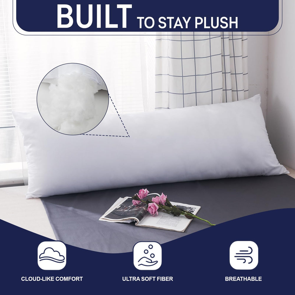 DOWNCOOL body pillow supporting side sleeper for aligned spine benefit